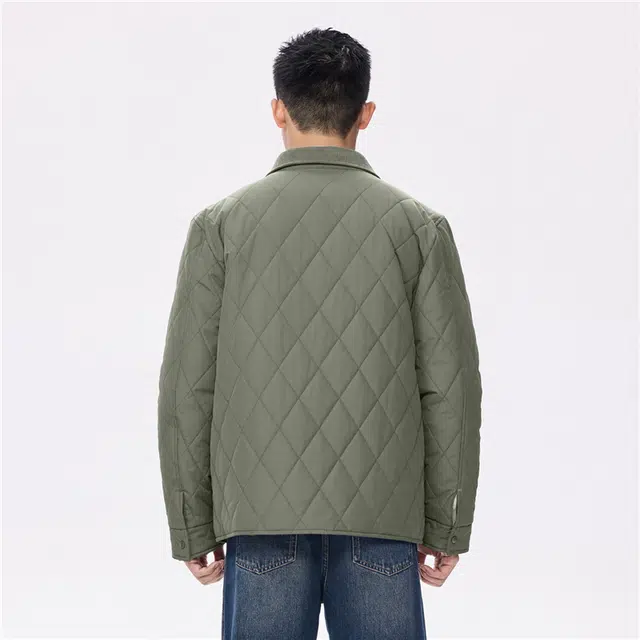 佐丹奴 拼接灯芯绒翻领多口袋梭织棉衣外套棉服 男款