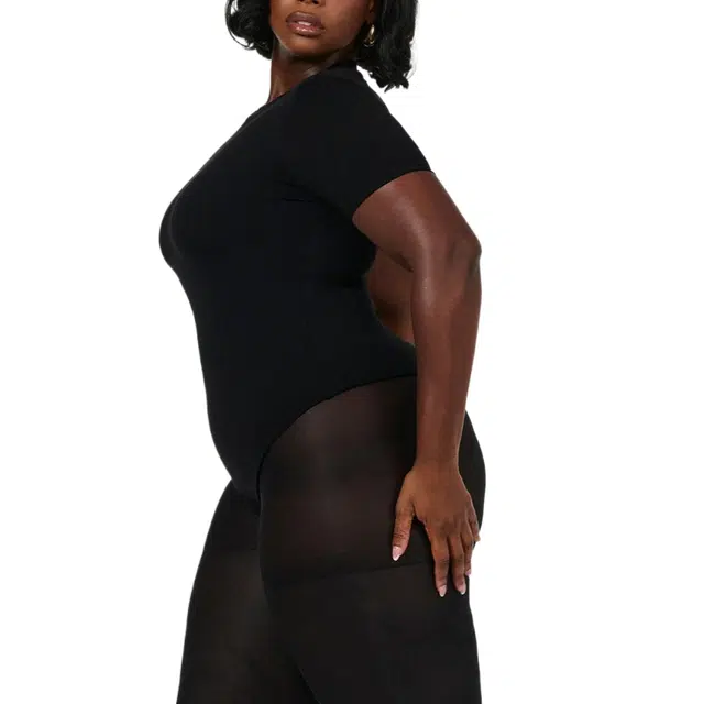 NAKED WARDROBE NW Short Sleeve Bodysuit Curve