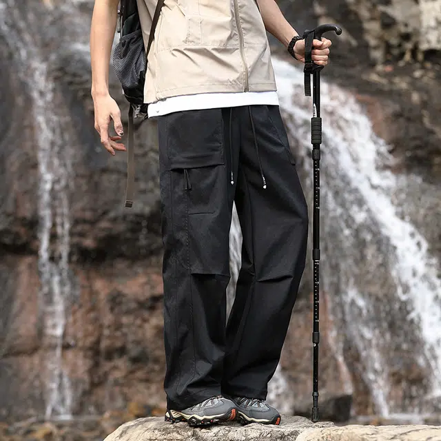 金盾 夏季阔腿工装裤薄款冰丝宽松直筒休闲裤 男款