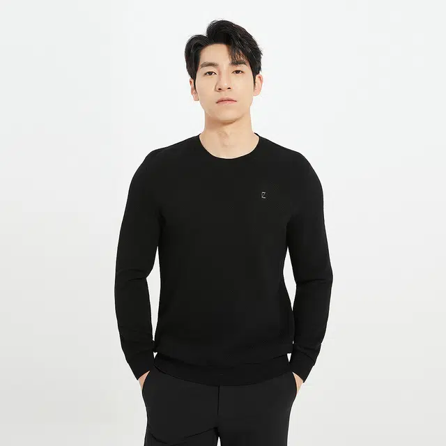 利郎 都市休闲肌理提花圆领质感时尚潮流秋季卫衣 男款