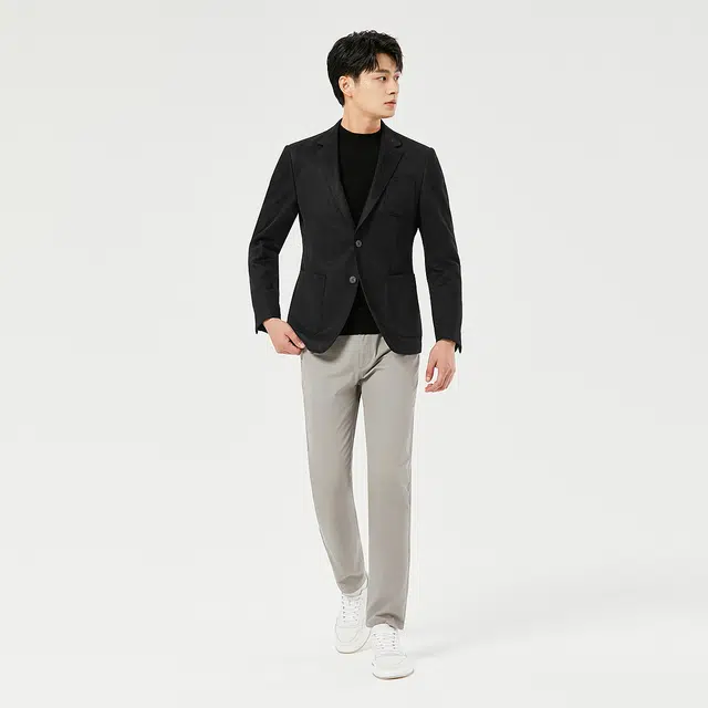 利郎 商务休闲平驳领纯色简约百搭舒适长袖西装 男款