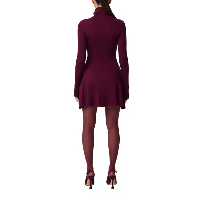 NAKED WARDROBE Turtleneck A-Line Mini Dress