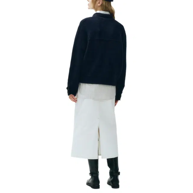 MARITHE FRANCOIS GIRBAUD W BUTTON COLLAR CARDIGAN