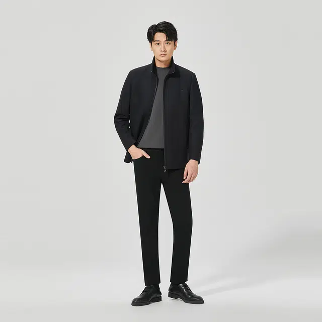 利郎 商务休闲立领质感简约百搭秋季毛呢大衣 男款