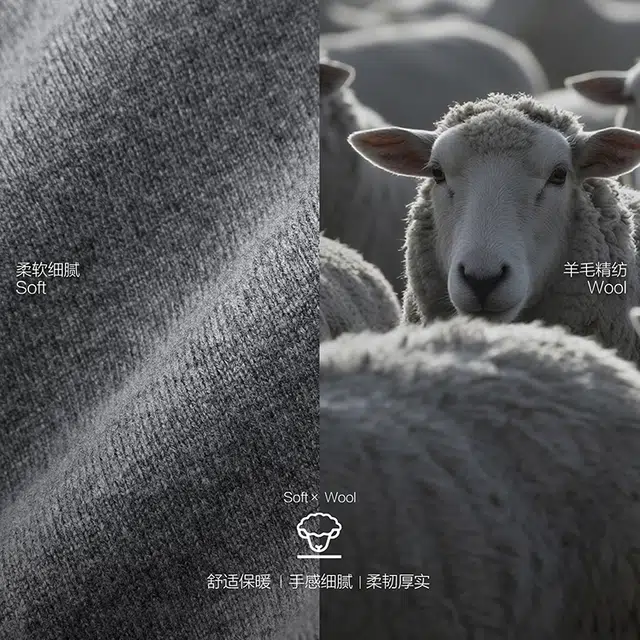 PEACEBIRD MEN Half Neck Knit Sweater