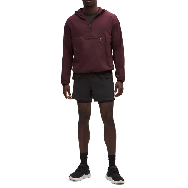 lululemon Fast and Free Lined Running Short5" Black)