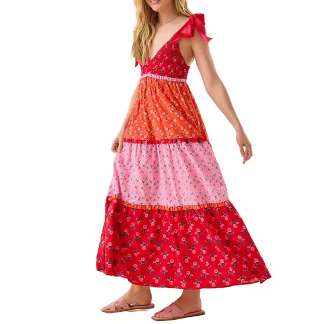 ALTAR'D STATE Kourtney Floral Tiered Maxi Dress