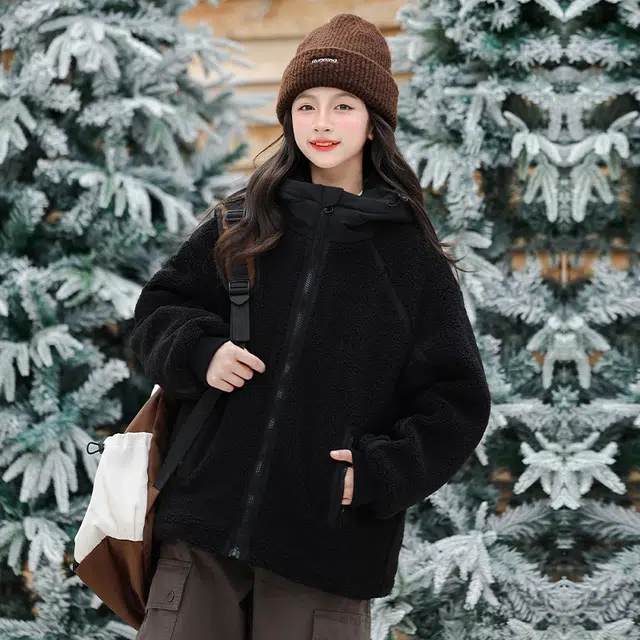 雅鹿棉衣 简约舒适连帽 青少年