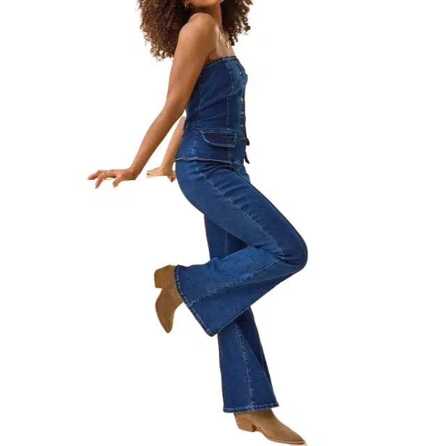 ALTAR'D STATE Keri Strapless Denim Jumpsuit