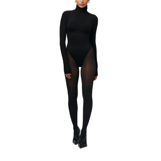 NAKED WARDROBE Turtleneck Bodysuit NW