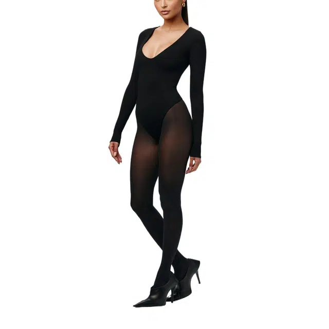NAKED WARDROBE Round Neck Bodysuit NW