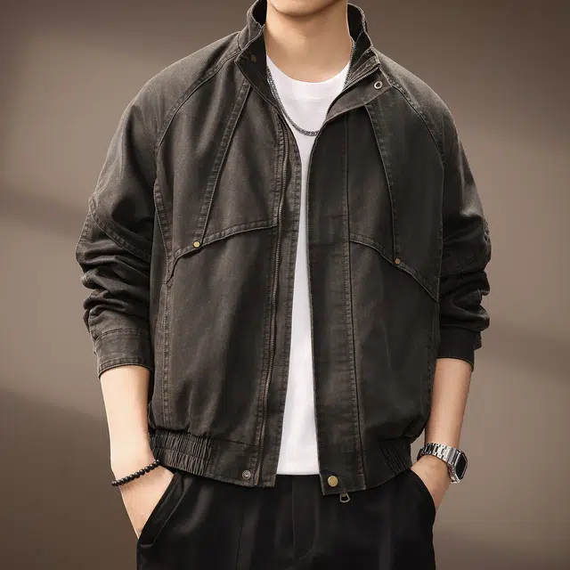 贵色 城市机能做旧潮牌高街痞帅休闲皮衣 男女同款