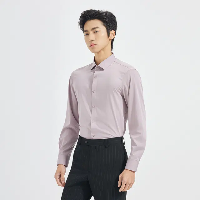 利郎 商务纯色合体舒适质感衬衫 男款