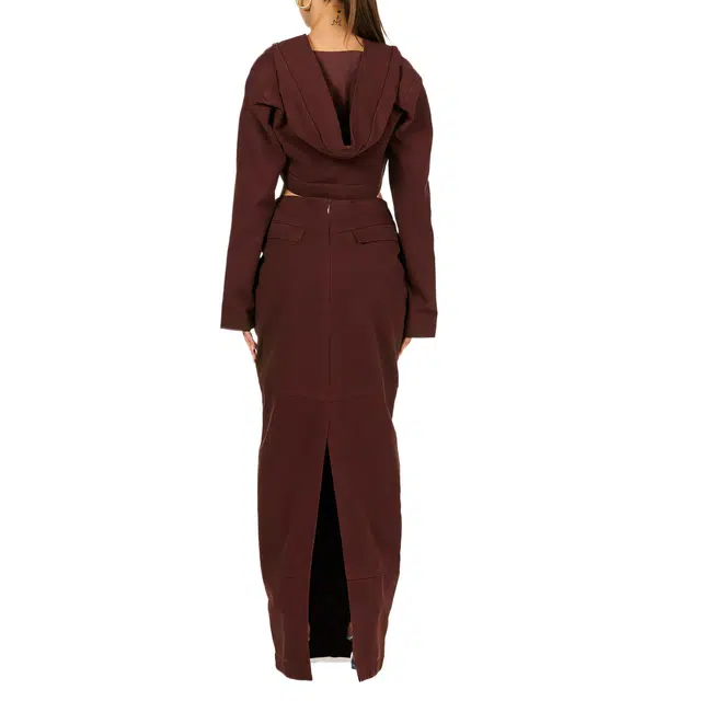 NAKED WARDROBE Canvas V-Waist Maxi Skirt