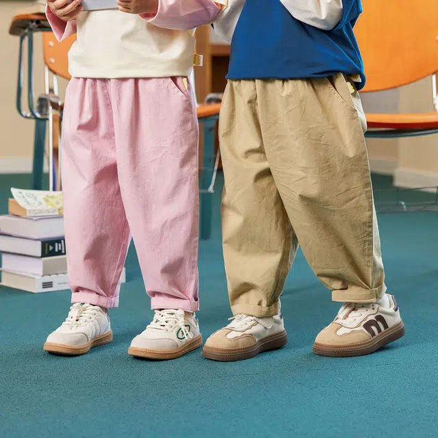 儿童 嘟嘟家 卡通刺绣纯色松紧腰宽松休闲婴幼儿长裤