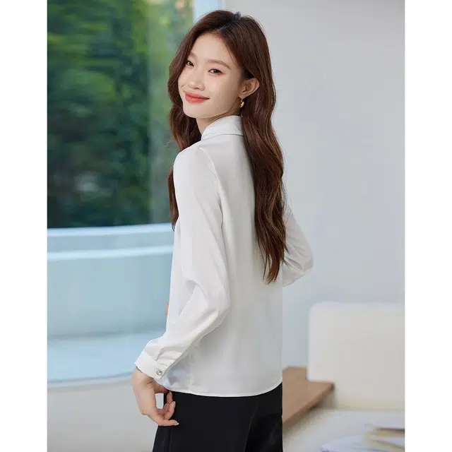 爱依莲 时尚舒适百搭短袖衬衫 女款 白色