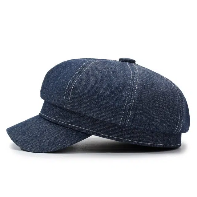 恩僾德 牛仔复古云朵帽显脸小遮阳帽子 涤纶 贝雷帽 男女同款情侣款