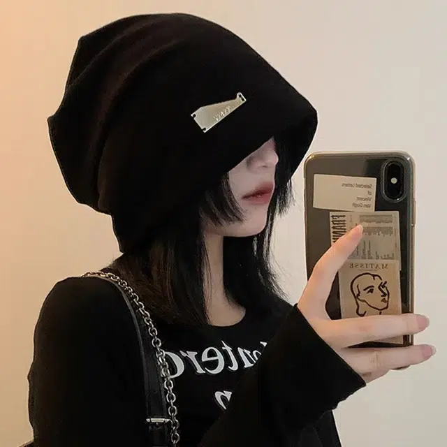 恩僾德 慵懒风大头围堆堆帽女秋冬季小众高颜值显脸小时尚护耳月子帽冷帽加大加宽包头帽 涤纶 帽子 男女同款情侣款