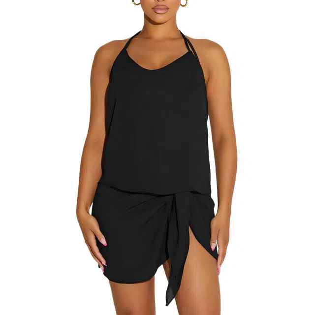 NAKED WARDROBE V-Neck Halter Top