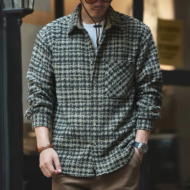 格蓝鹿 春季 痞帅舒适百搭宽松休闲简约时尚柔软亲肤长袖衬衫 男女同款