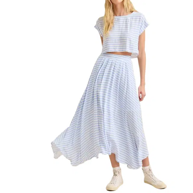 ALTAR'D STATE Linen Midi Skirt Alexis
