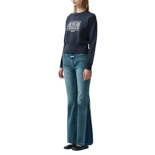 MARITHE FRANCOIS GIRBAUD SS25 W CLASSIC LOGO CROP KNIT