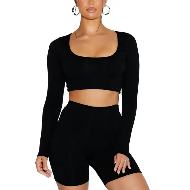 NAKED WARDROBE NW Scoop Sculpt Crop Top