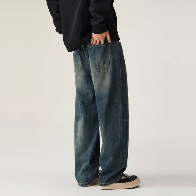 海尔斯 复古简约百搭时尚宽松直筒潮流牛仔裤 男款