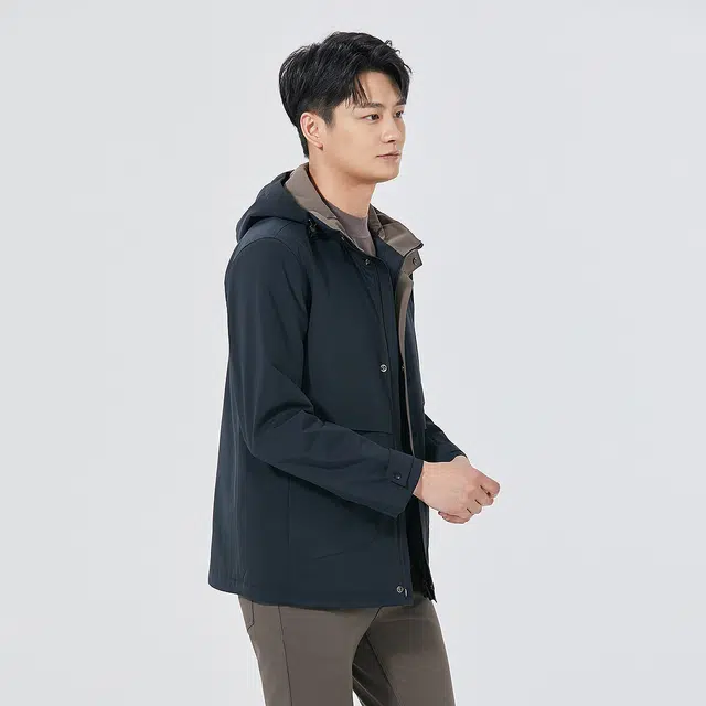 利郎 都市休闲连帽质感通勤秋季风衣外套 男款