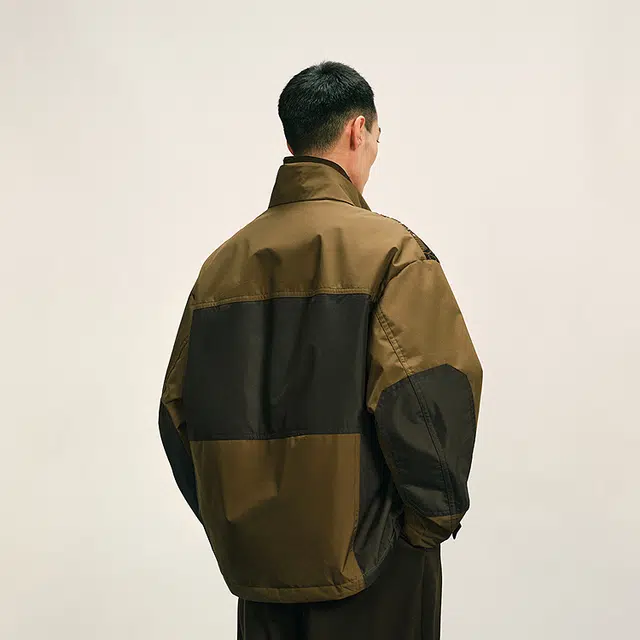 速写 休闲宽松立领长袖保暖羽绒服 男款