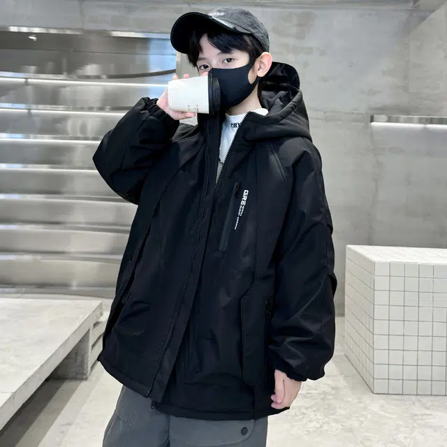 雅鹿棉衣 长袖连帽舒适简约 青少年