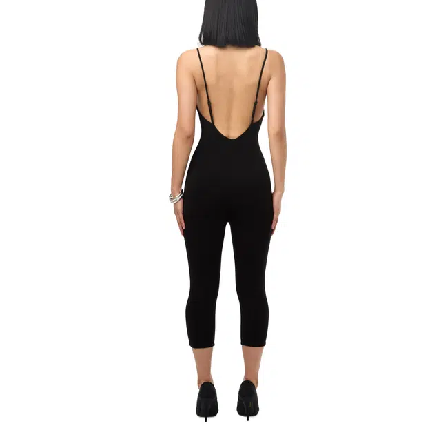 NAKED WARDROBE Open Back Cropped Jumpsuit Smooth