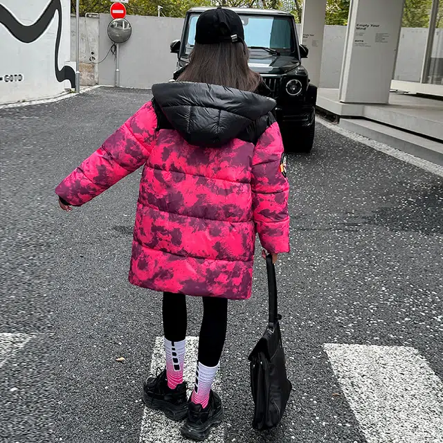 雅鹿棉衣 连帽舒适洋气长袖拼色 青少年