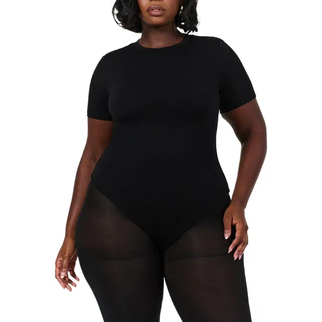 NAKED WARDROBE NW Short Sleeve Bodysuit Curve