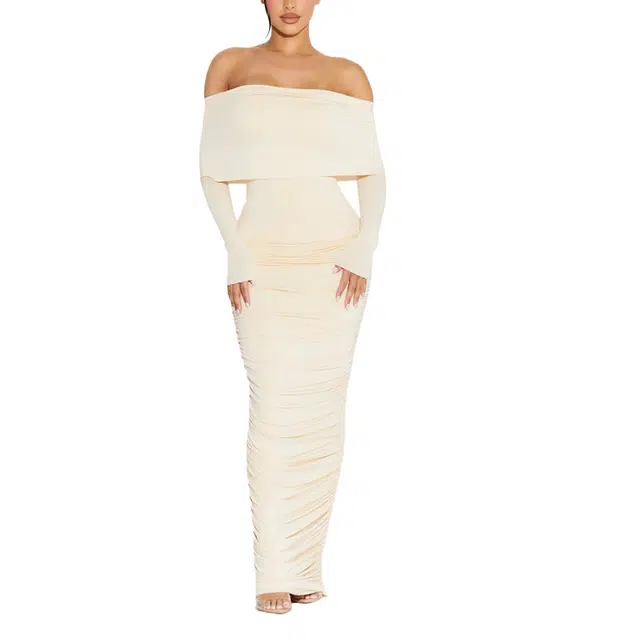 NAKED WARDROBE Ruched Energy Maxi Skirt