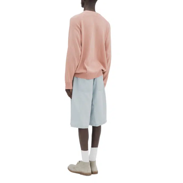 BESLOW ONE TUCK LINEN DENIM SHORTS