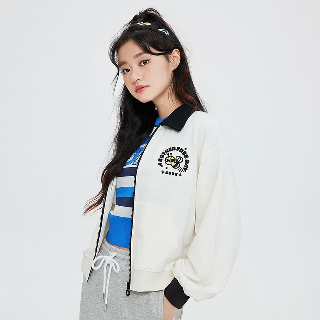 美特斯邦威 美式休闲夹克百搭开衫长袖外套卫衣 女款