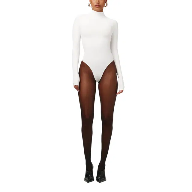 NAKED WARDROBE Mock Neck Bodysuit SmoothSeamless