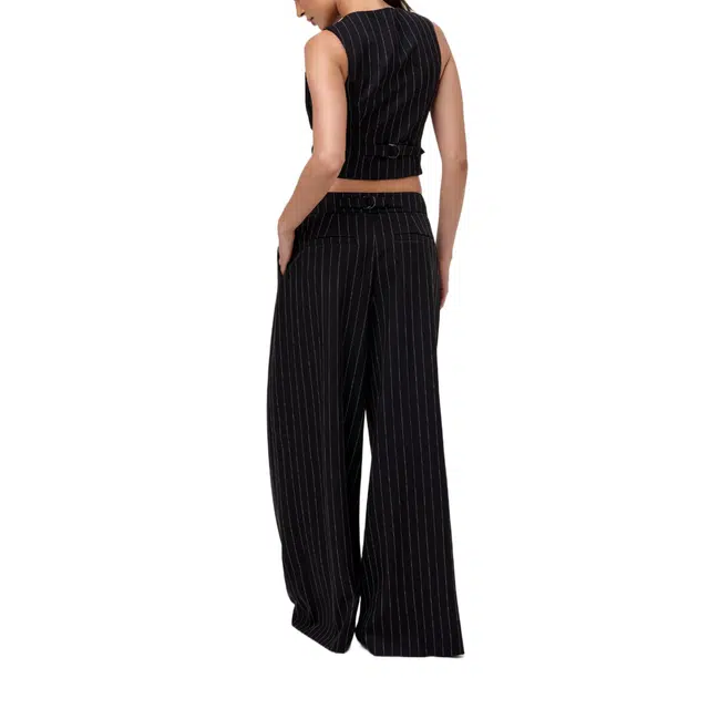 NAKED WARDROBE Pinstripe Suited Wide-Leg Pant Suiting