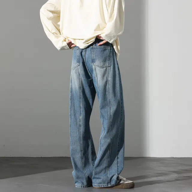 海尔斯 美式微喇百搭时尚简约潮流舒适牛仔裤 男款