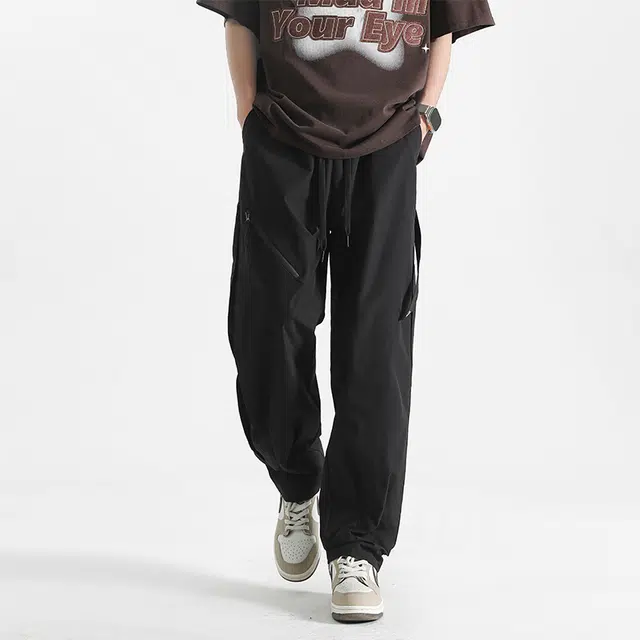 金盾 春秋学生直筒裤潮流百搭复古风宽松休闲裤 男款