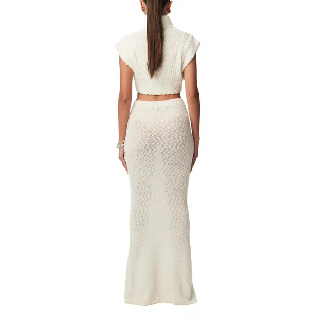 NAKED WARDROBE Boucl Knit Maxi Skirt