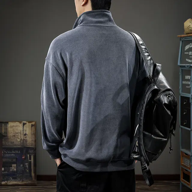 前进牛 美式经典潮流复古极简风长袖休闲户外百搭上衣卫衣 男款