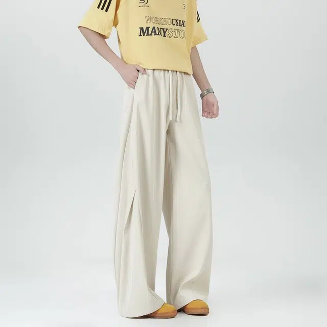 童先森 弯刀宽松运动纯色长裤休闲裤 男款