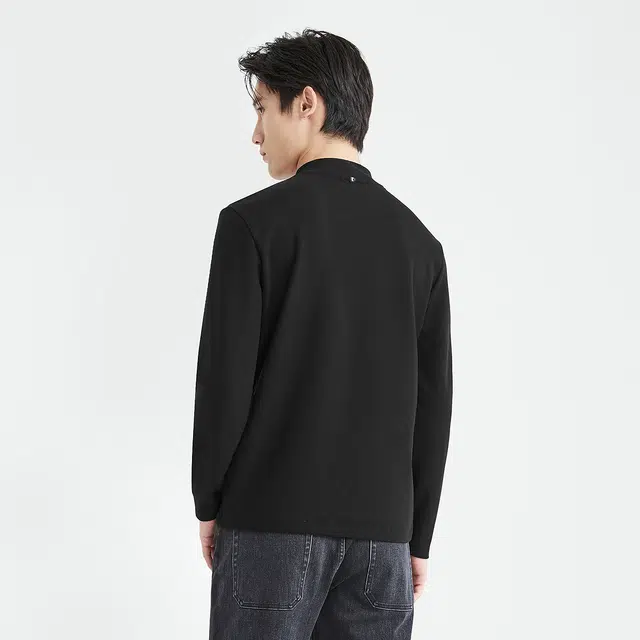 利郎 双重发热保暖纯色半高领含莫代尔时尚都市冬季卫衣 男款