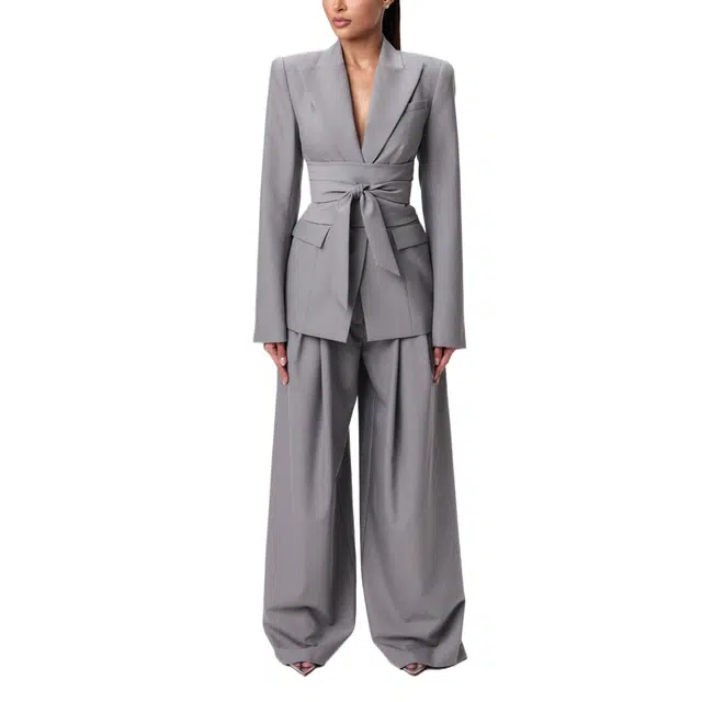 NAKED WARDROBE Pleated Wide-Leg Pant Suiting