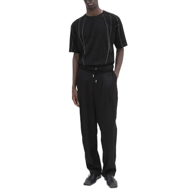 BESLOW LOOSE FIT STRING SILKY SLACKS