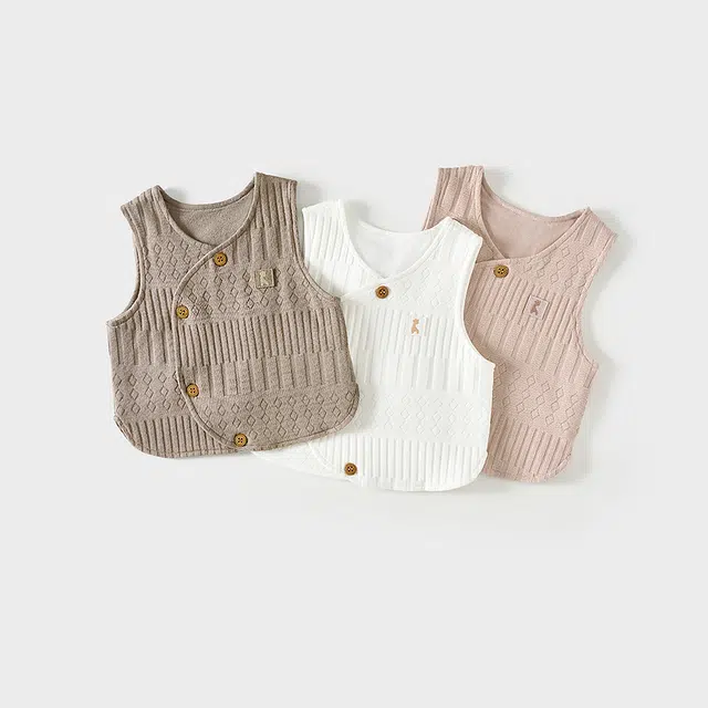 童泰马甲 春秋季男女宝宝衣服背心坎肩马夹外出护肚上衣提花