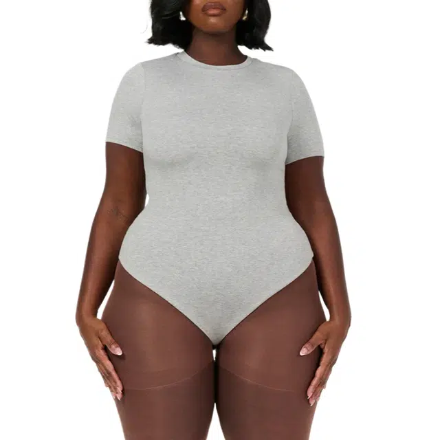 NAKED WARDROBE NW Short Sleeve Bodysuit Curve NW Collection