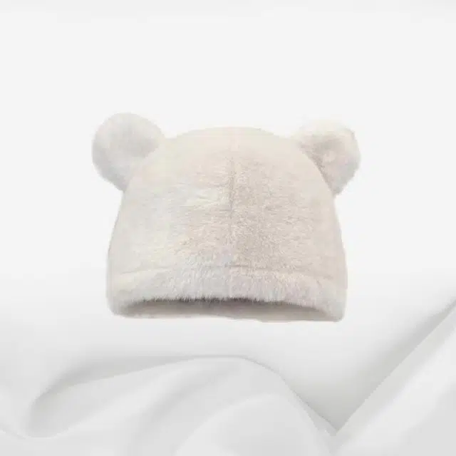 恩僾德 小熊耳朵帽子可爱毛绒显脸小时尚保暖防风护耳 涤纶 绒线帽 男女同款情侣款